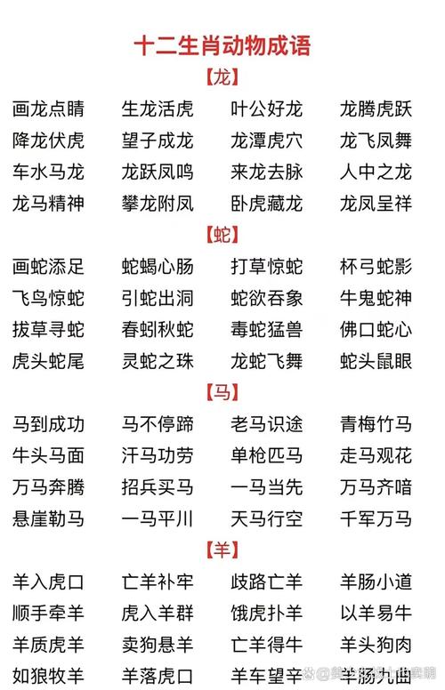 四字成语打一生肖_四字成语500个12生肖