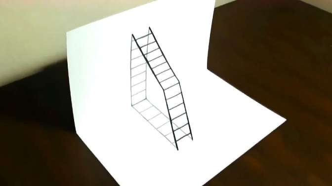 梯子的立体画_梯子立体画教程视频