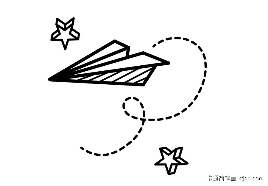 纸飞机简笔画唯美_纸飞机简笔画简单一点步骤